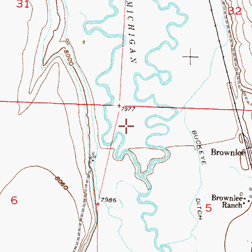 Topographic Map of Champion Ditch, CO
