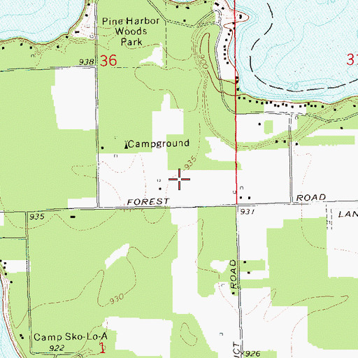 Topographic Map of Amber Farm, WI