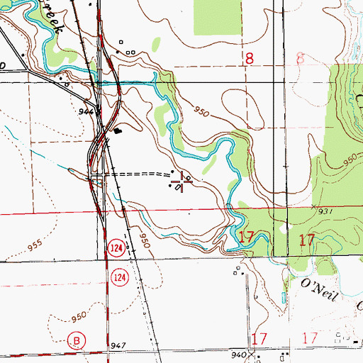 Topographic Map of Woodruff Farms, WI