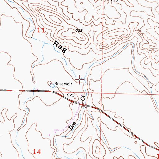 Topographic Map of Five Dog Creek, CA