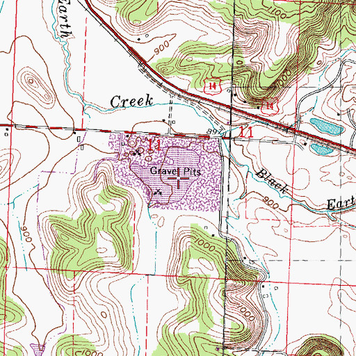 Topographic Map of Capitol Sand Pit, WI
