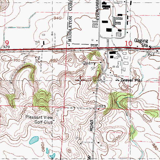 Topographic Map of Northwestern Stone Quarry, WI