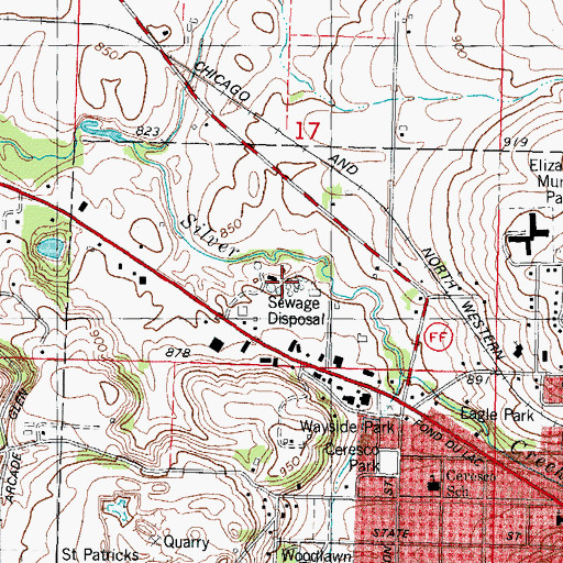 Topographic Map of Ripon Wastewater Treatment Plant, WI