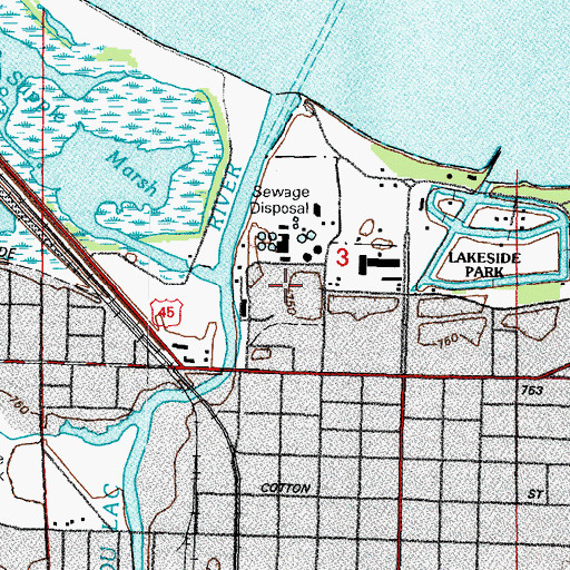 Topographic Map of City of Fond du Lac Water Pollution Control Plant, WI