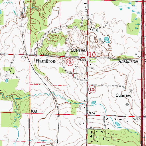 Topographic Map of Fond du Lac Quarry, WI