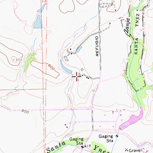 Topographic Map of Kalyra Wineries, CA