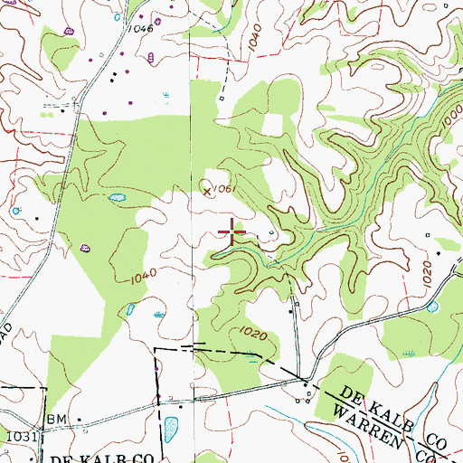 Topographic Map of Javis Cantrell Cemetery, TN