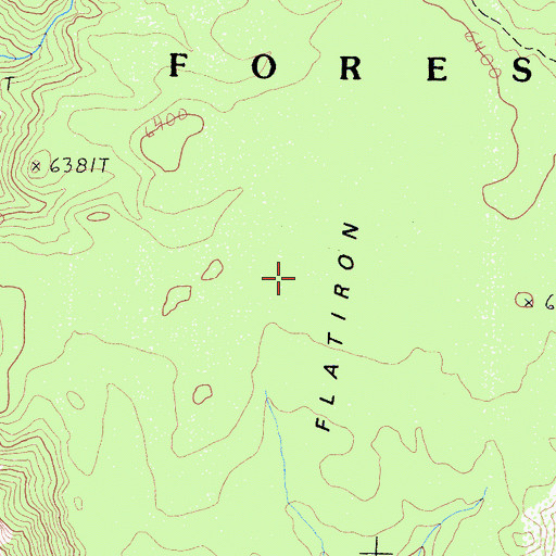 Topographic Map of Flatiron, CA