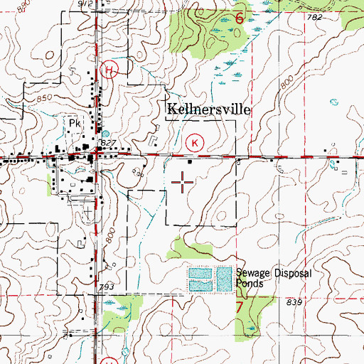 Topographic Map of Kayville Mobile Home Park, WI
