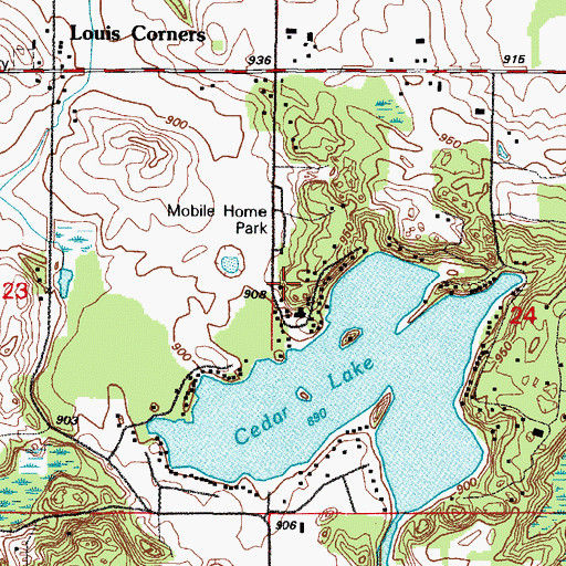 Topographic Map of Nenning Mobile Home Park, WI