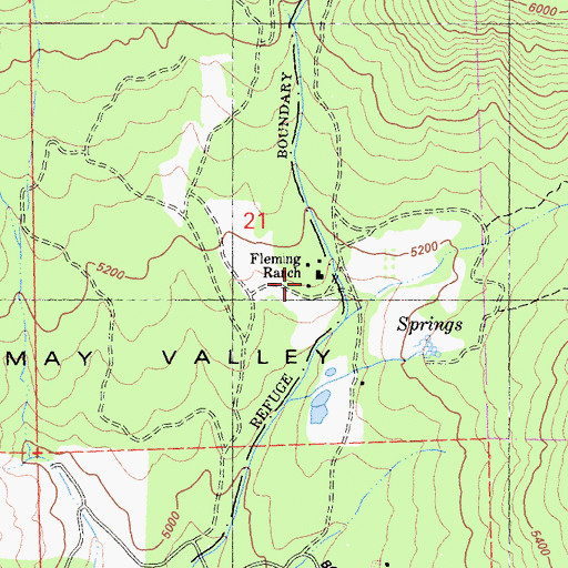 Topographic Map of Fleming Ranch, CA