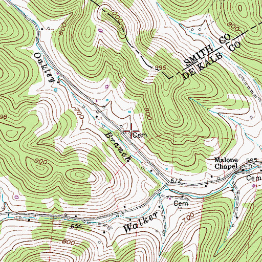 Topographic Map of Christian Cemetery, TN