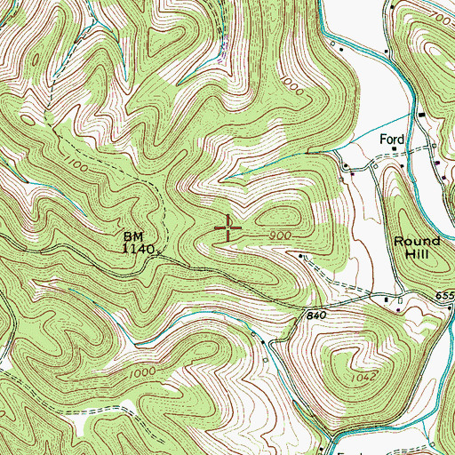 Topographic Map of Zenith Cripps Cemetery, TN