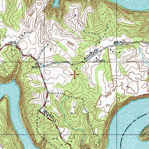 Topographic Map of Delong Cemetery, TN