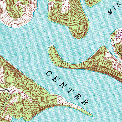 Topographic Map of Denny Cemetery, TN