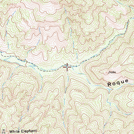 Topographic Map of Flores Canyon, CA