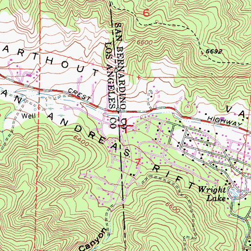Topographic Map of Flume Canyon, CA