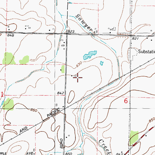 Topographic Map of Dencar Farms, WI