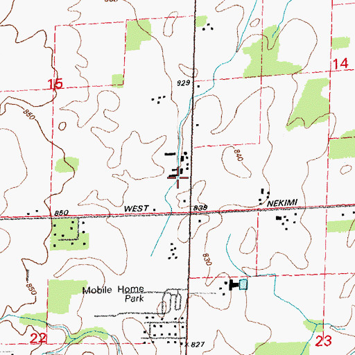 Topographic Map of Bradley Egg Farm, WI