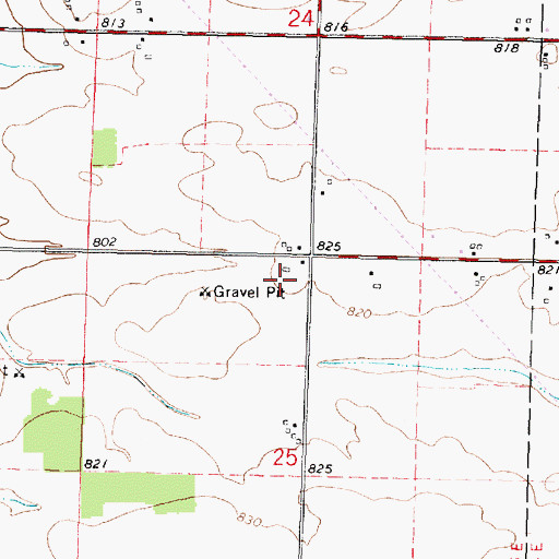 Topographic Map of Gunz Farms, WI
