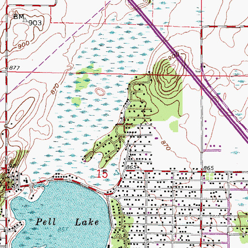 Topographic Map of Village of Bloomfield, WI