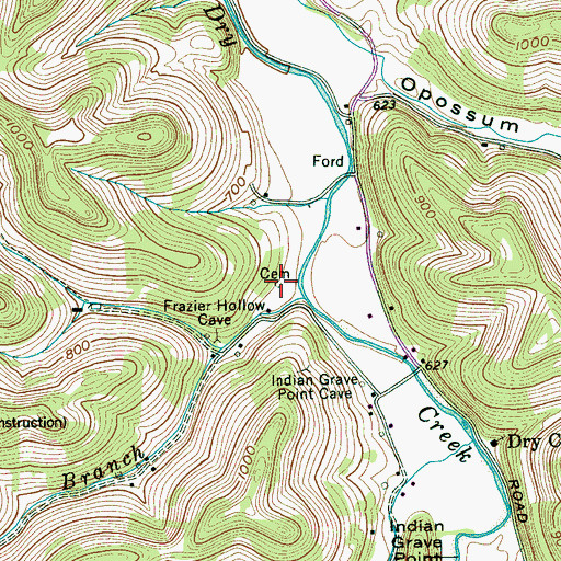 Topographic Map of Henry Frazier Cemetery, TN