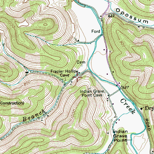 Topographic Map of Frazier Cemetery, TN