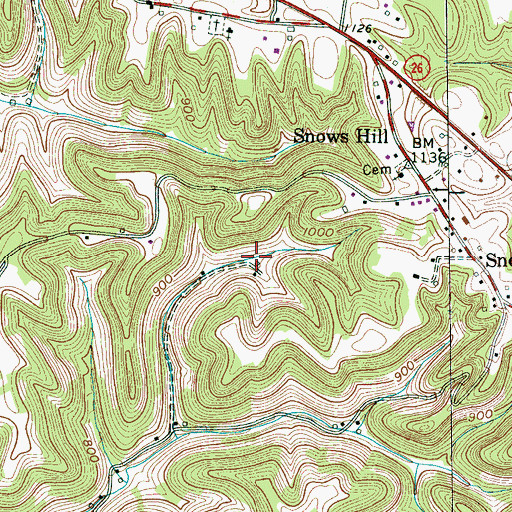 Topographic Map of Fuson - George Cemetery, TN
