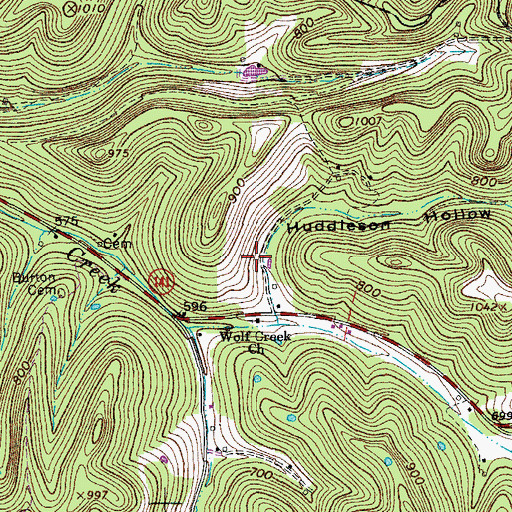 Topographic Map of Gill Cemetery, TN