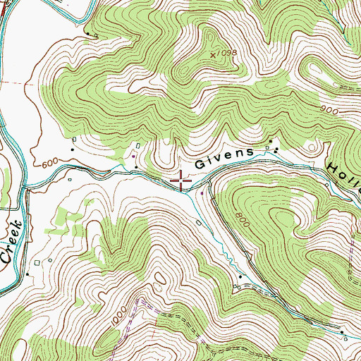Topographic Map of Givan Cemetery, TN