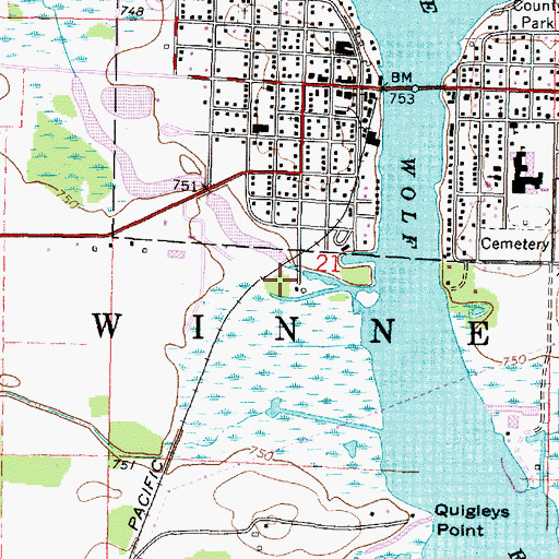 Topographic Map of Winneconne Wastewater Treatment Plant, WI