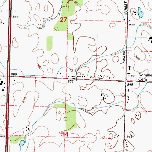 Topographic Map of Radtke Farm, WI