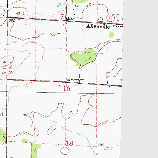 Topographic Map of Kunde Farm, WI