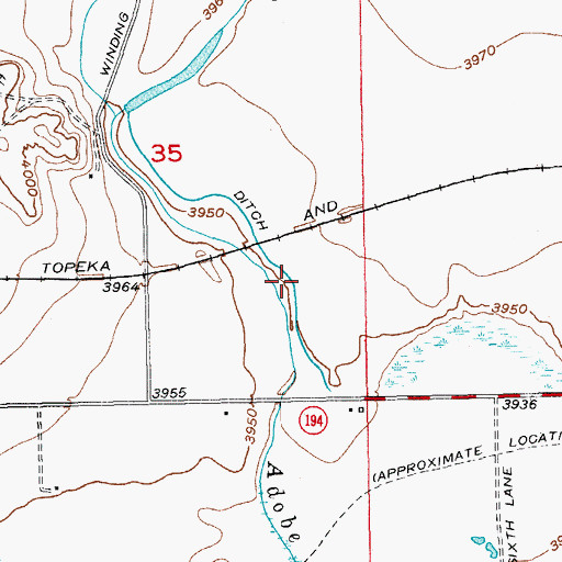 Topographic Map of Cheyenne Ditch, CO