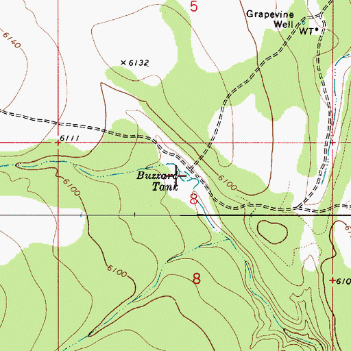 Topographic Map of Buzzard Tank, AZ