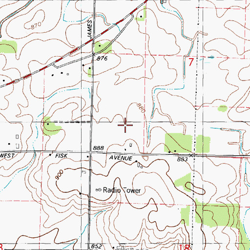 Topographic Map of R and D Aqua Farm, WI
