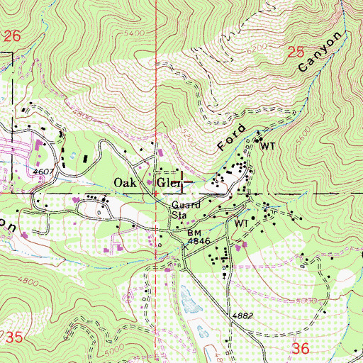 Topographic Map of Ford Canyon, CA