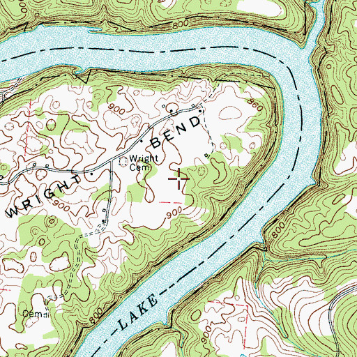 Topographic Map of Sanders Cemetery, TN