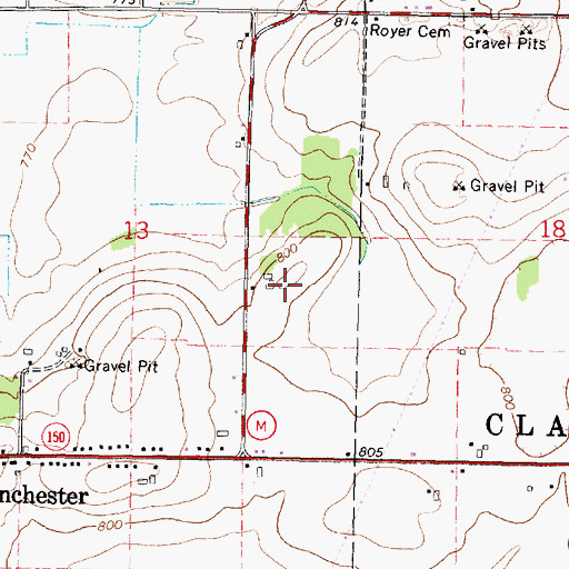 Topographic Map of Eckstein Farm, WI