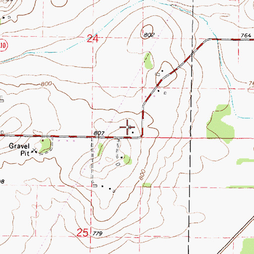 Topographic Map of Breezehill Farm, WI