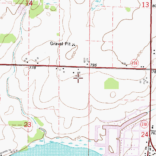 Topographic Map of Beiser Farm, WI