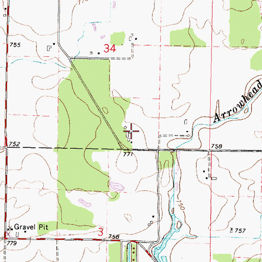 Topographic Map of Woodland Farm, WI