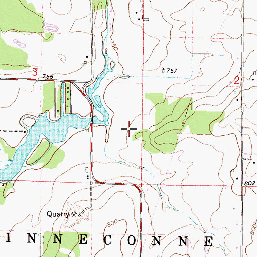 Topographic Map of Paradise Farm, WI
