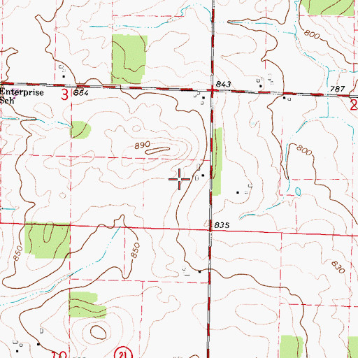 Topographic Map of Knigge Farms, WI