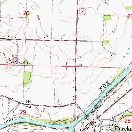 Topographic Map of Kafer Farms, WI