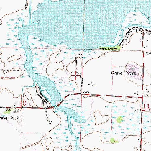 Topographic Map of Wilzville Farms, WI