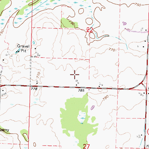 Topographic Map of Schuster Farm, WI