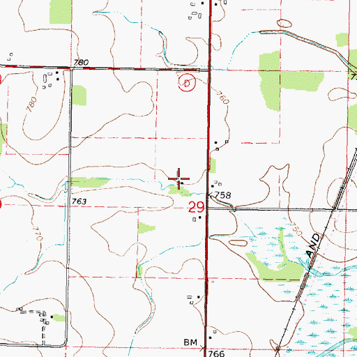 Topographic Map of Schmude Farms, WI