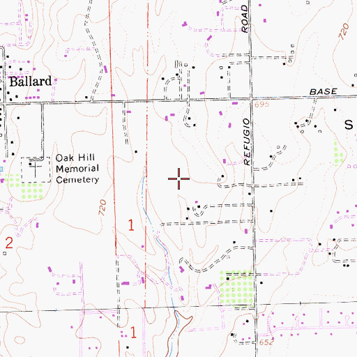 Topographic Map of Seville Farms, CA