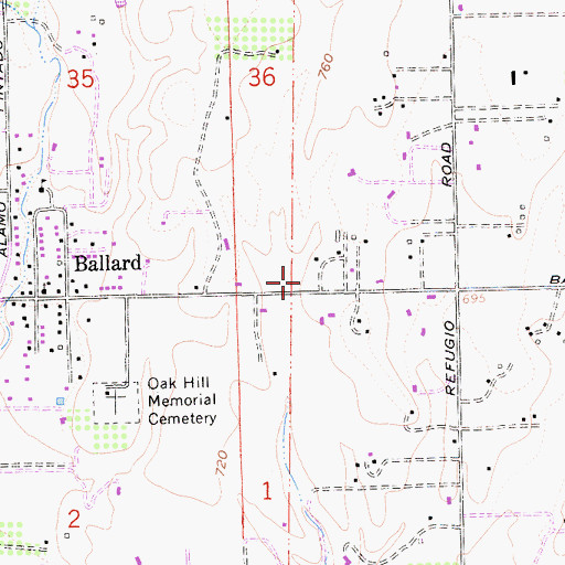 Topographic Map of Opal Farms, CA
